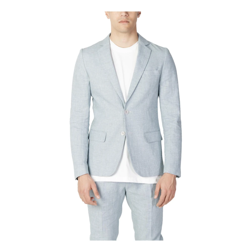 Antony Morato Men's Green Marl Blazer With Lapel Collar