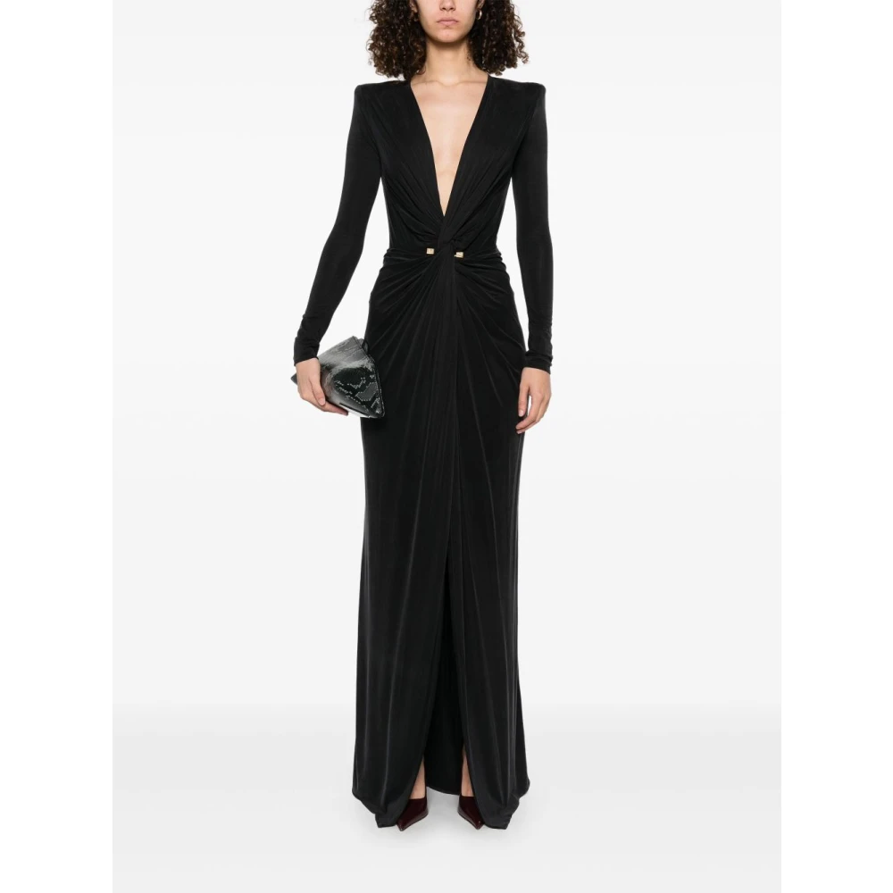 Elisabetta Franchi Zwarte Jurk voor Vrouwen Elegante Stijl Black Dames