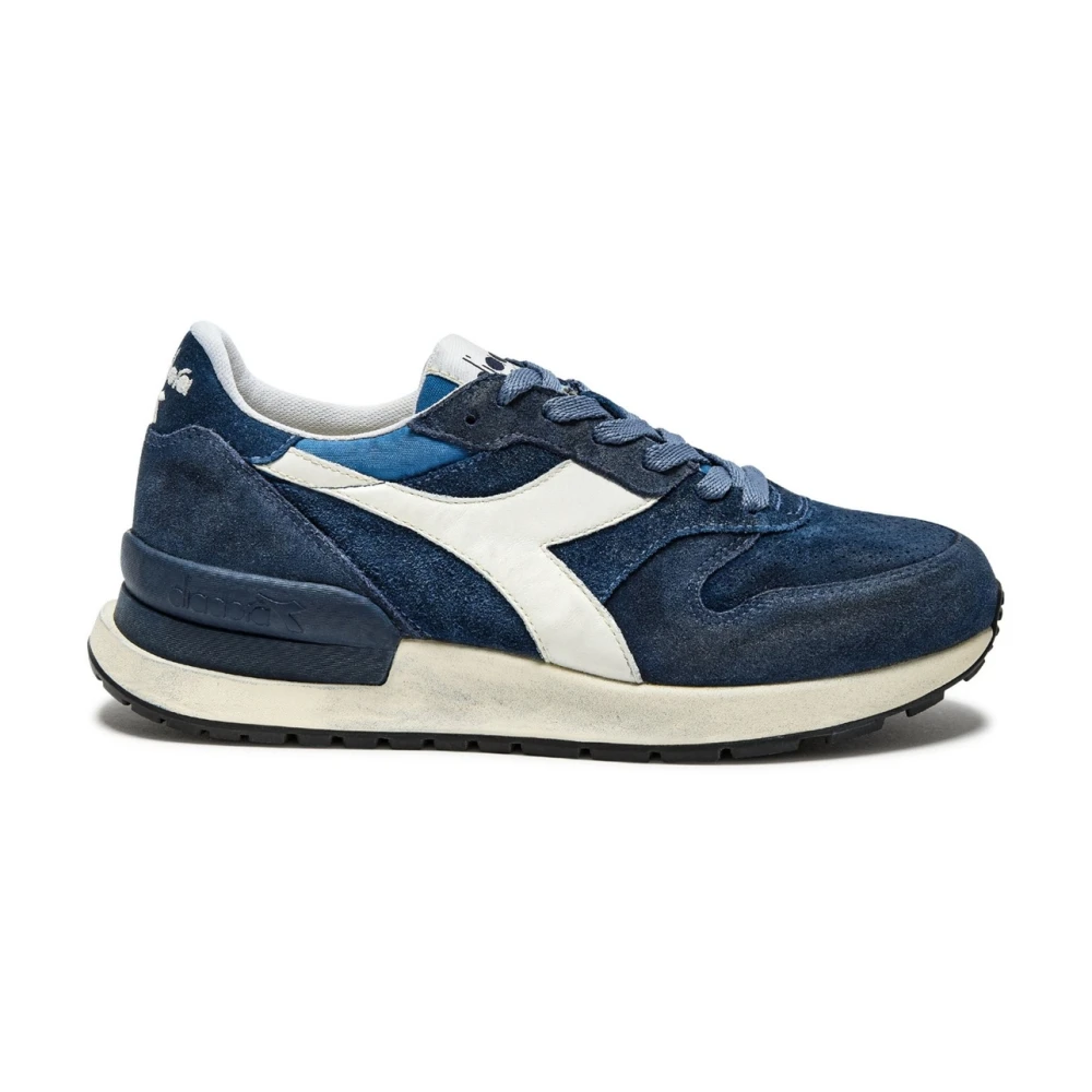 Diadora Men's Blue Retro Conquest Suede Sneaker - Sneakers - 12 Uk - Shoes