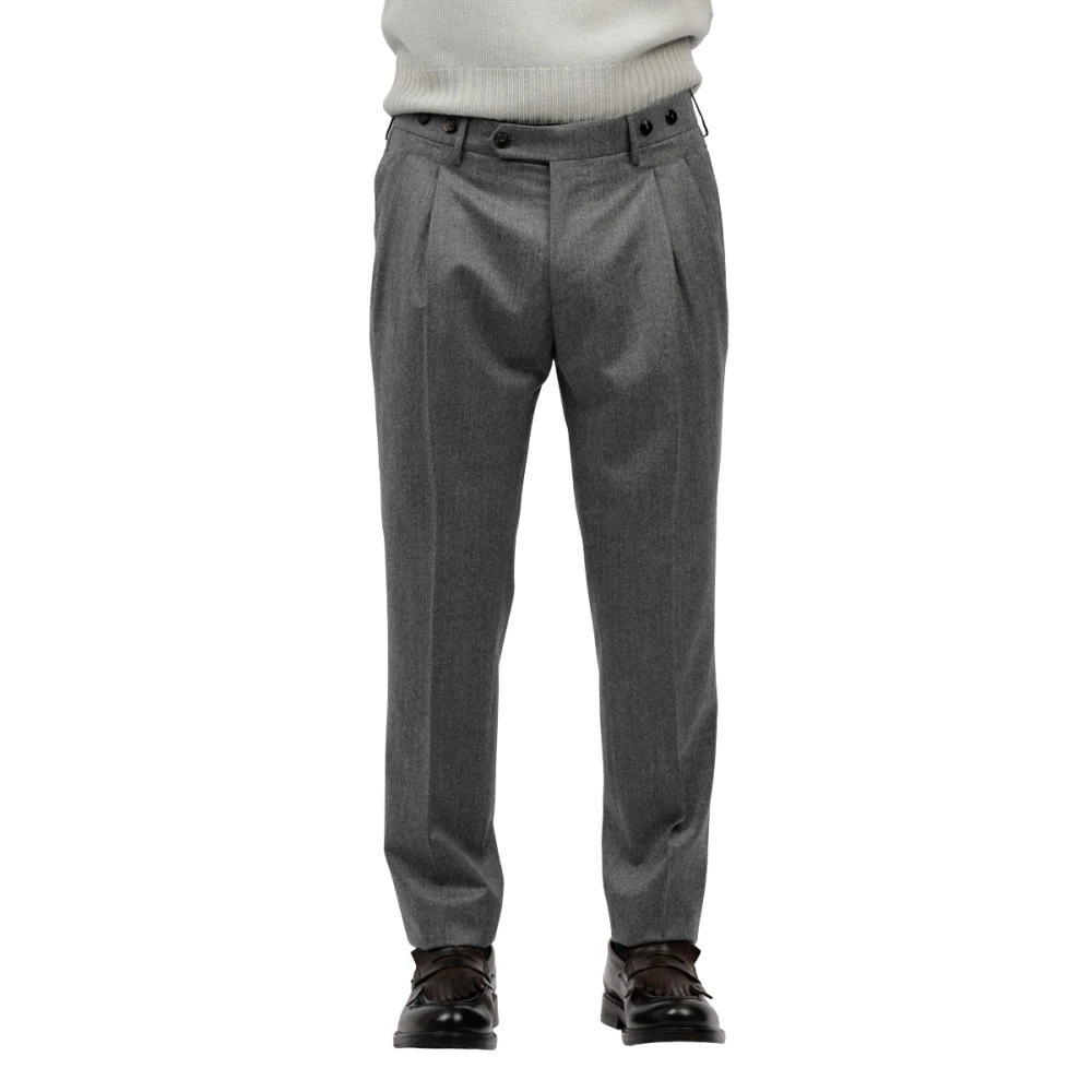Berwich Relaxte broek met bretels Gray Heren