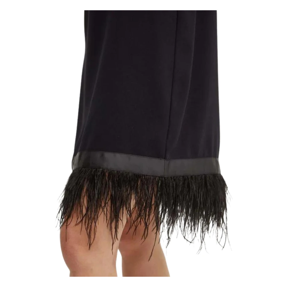 Twinset Zwarte Jurk met Karo Halslijn Black Dames