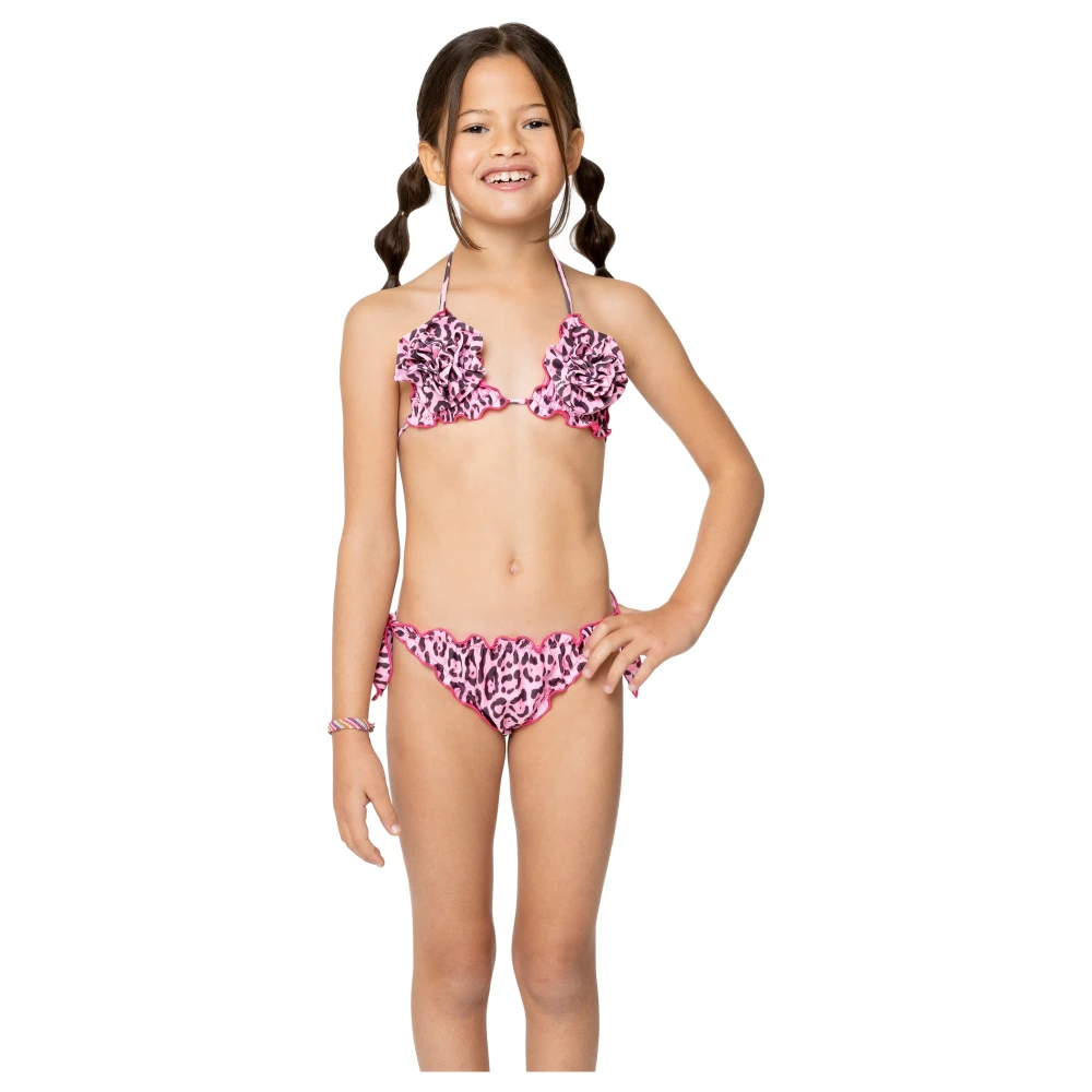 4Giveness Leopard Pastel Triangel Bikini Flicka Pink, Flicka