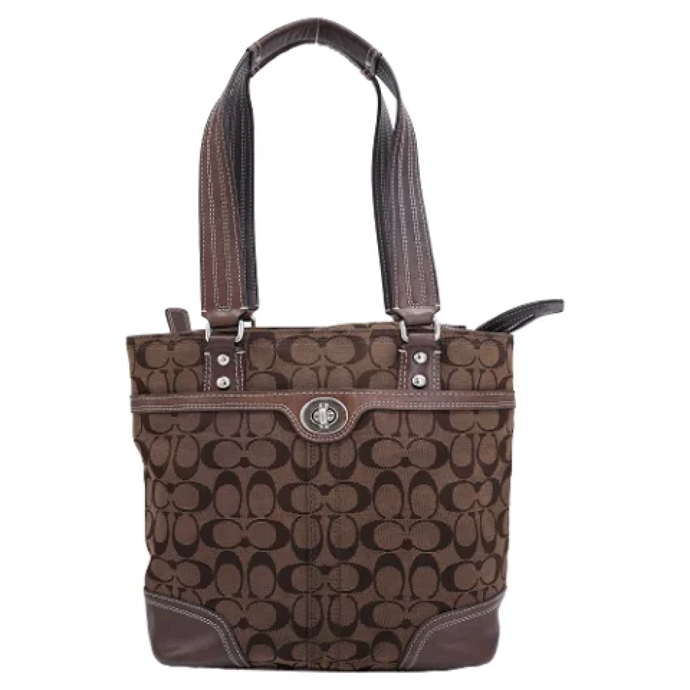 Coach Pre-owned Coated canvas shoulder-bags Brown Dames