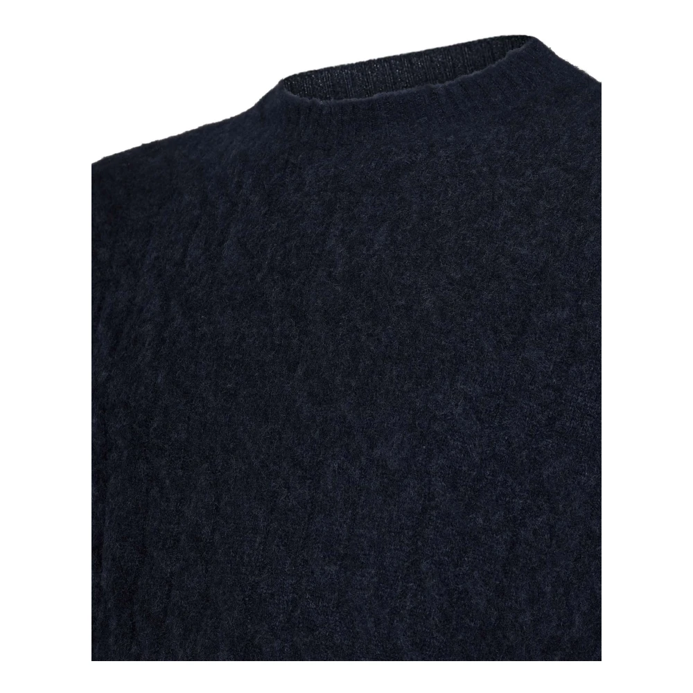 Boglioli Blauwe Cable-Knit Crewneck Sweater Aw24 Blue Heren