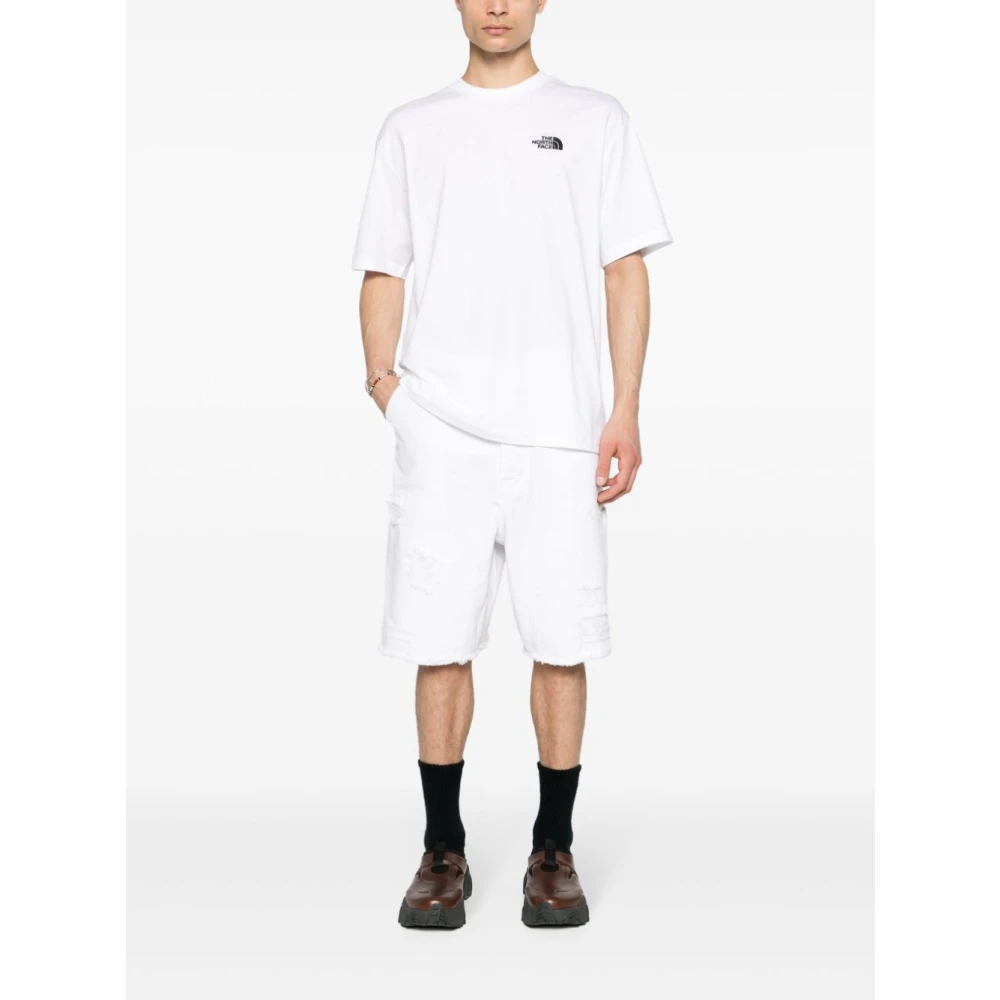 The North Face Wit Katoenen Jersey Geborduurd Logo T-shirt White Heren