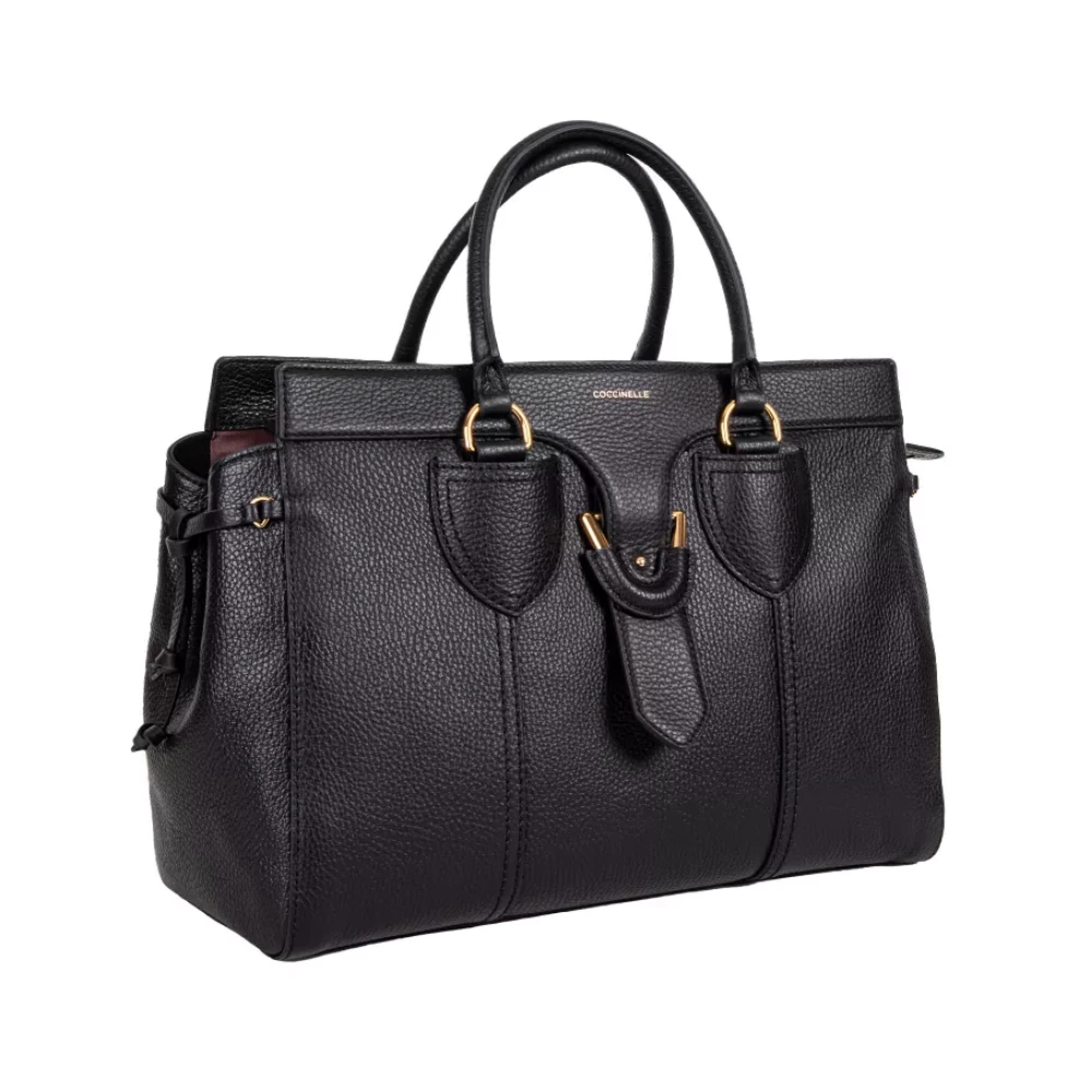 Coccinelle Zwarte Leren Handtas Stijlvol Model Black Dames