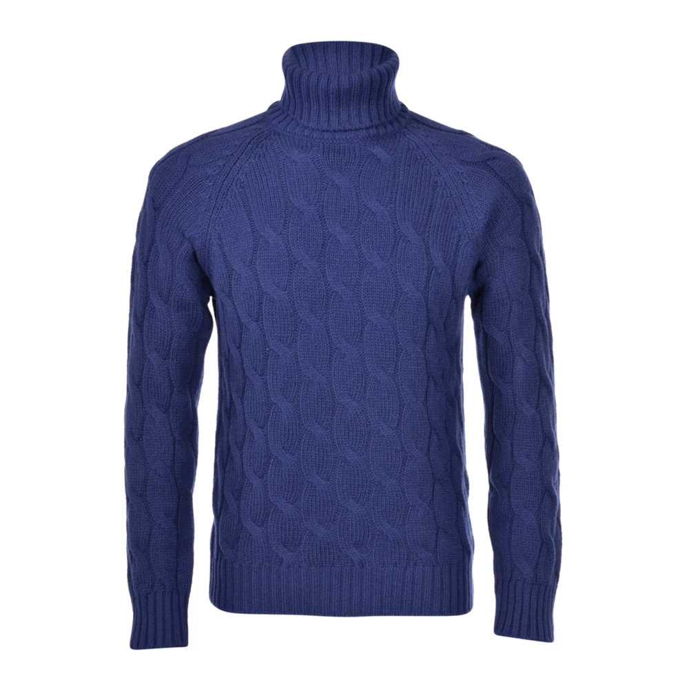 Paolo Fiorillo Capri Air Wool Coltrui met Kabelbreisel Blue Heren