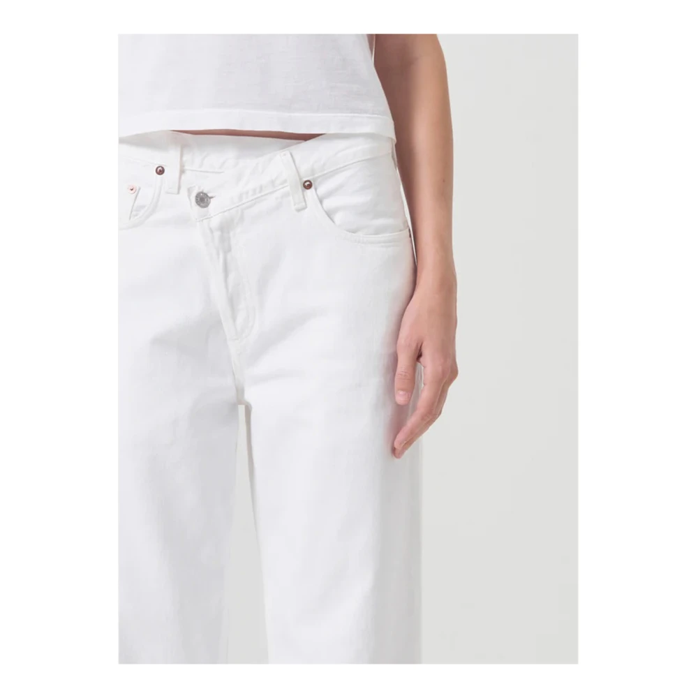 Agolde Wijde Broek Criss Cross Jeans White Dames