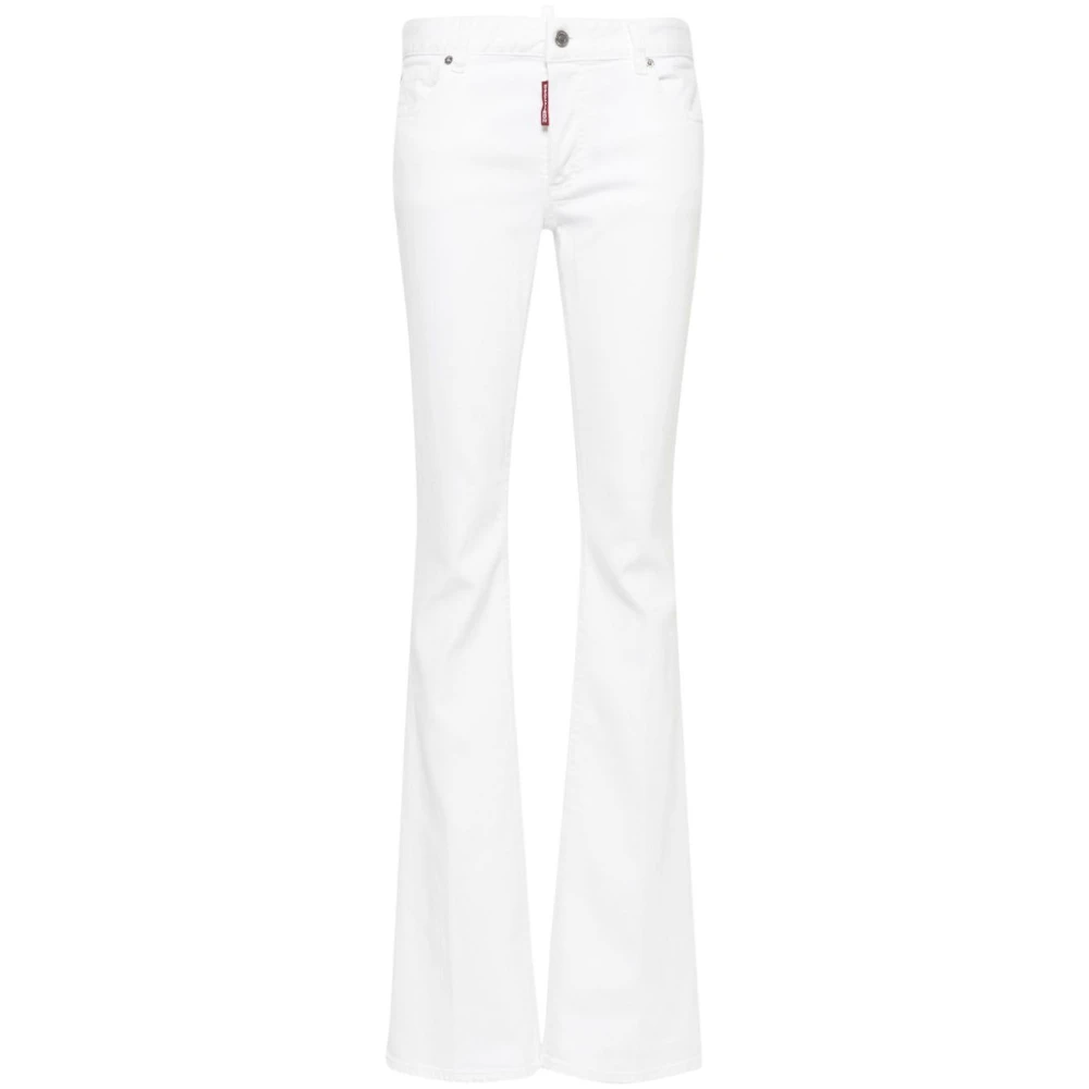 Dsquared2 Twiggy Denim Boot-Cut Jeans White Dames