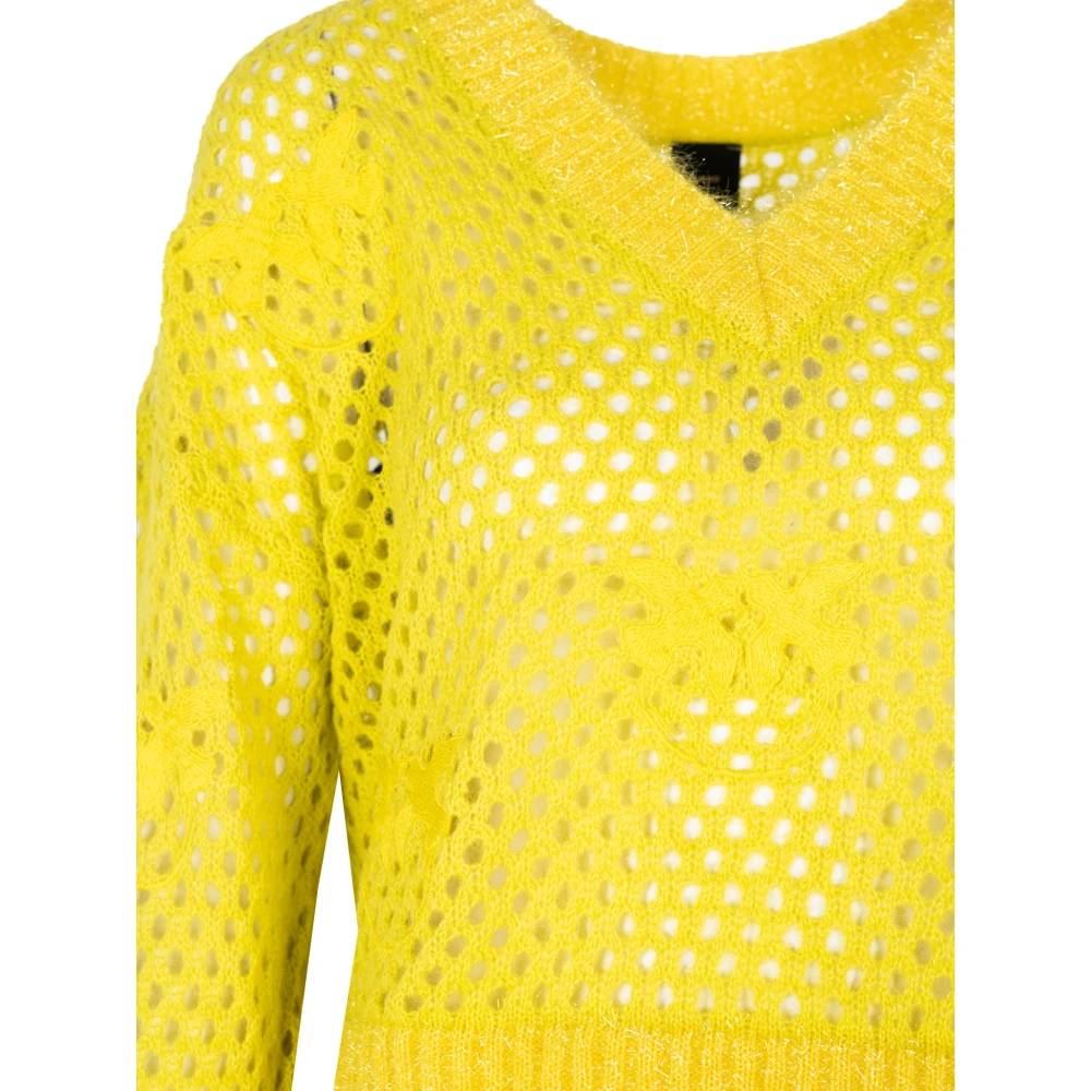 pinko Modieuze Trui met Uitsparingen Yellow Dames
