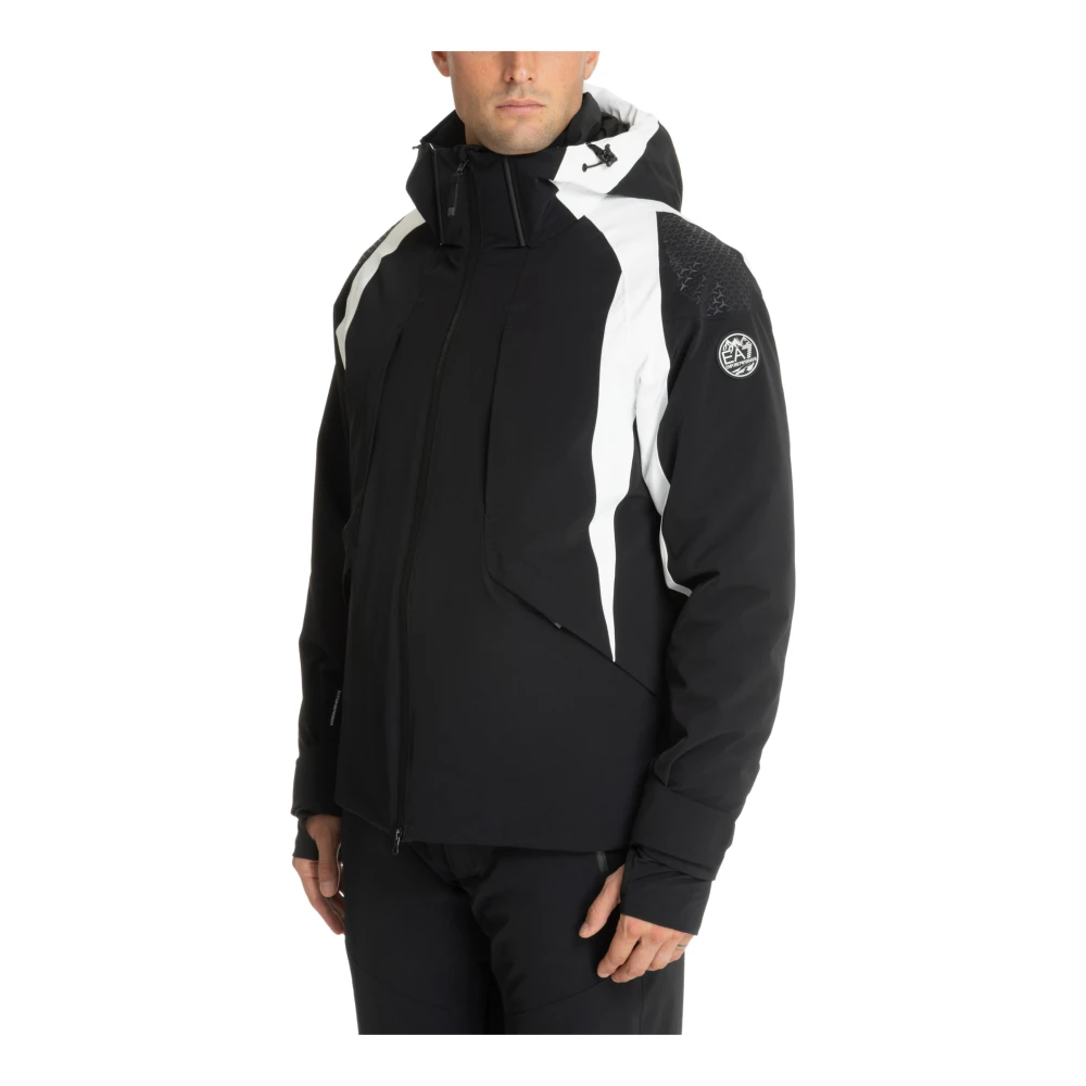 Emporio Armani EA7 Multikleur Ski Jas met Ritssluiting Black Heren