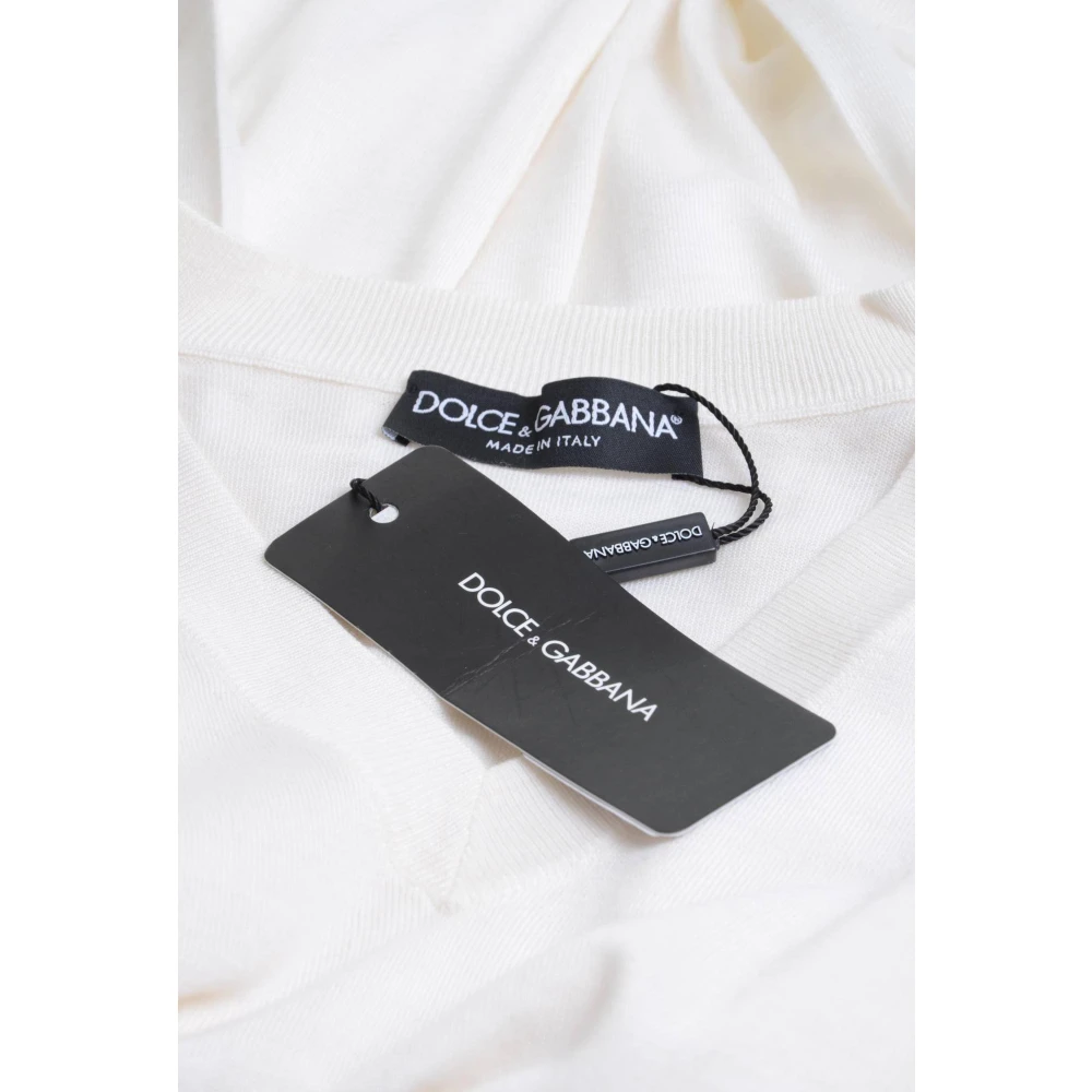 Dolce & Gabbana Heren V-Neck Trui White Heren