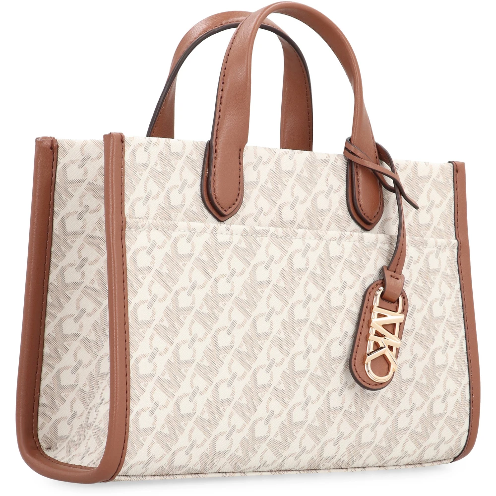 Michael Kors Bedrukte Canvas Messenger Bag White Dames