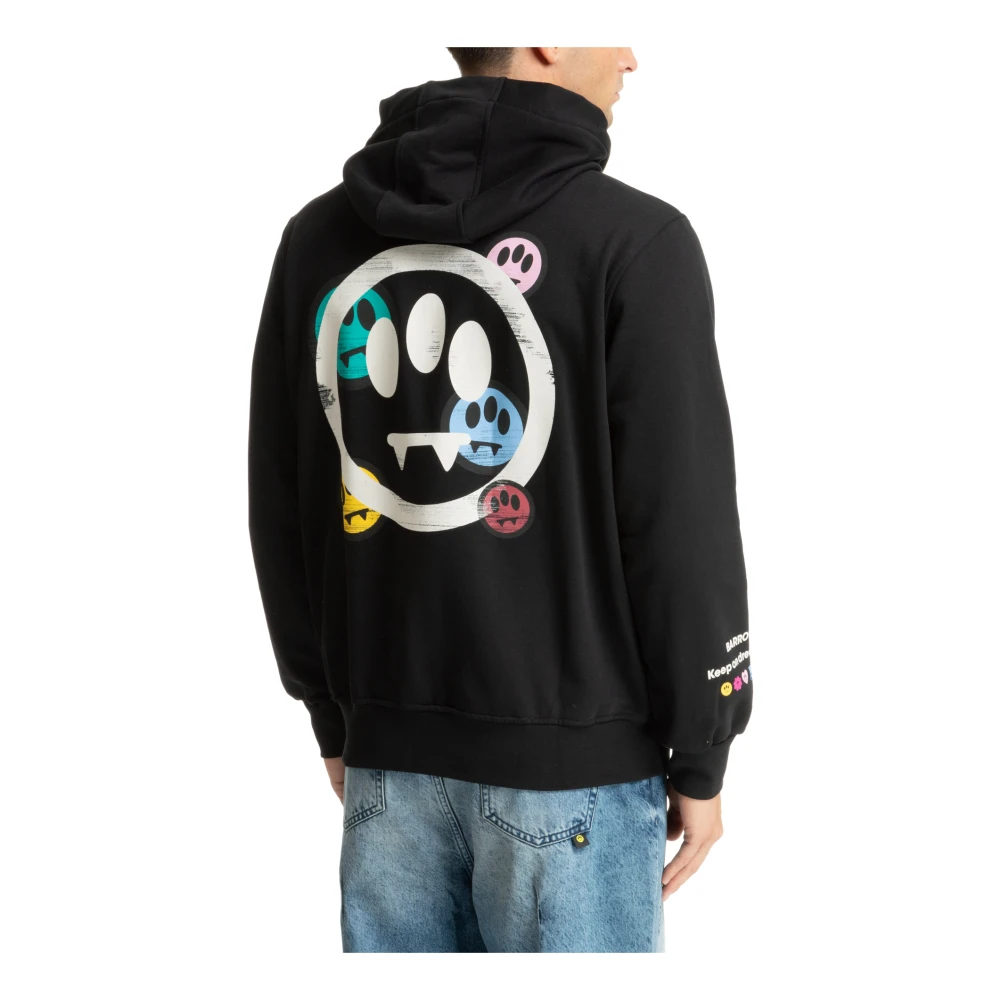 Barrow Gestreept Logo Zak Hoodie Black Heren