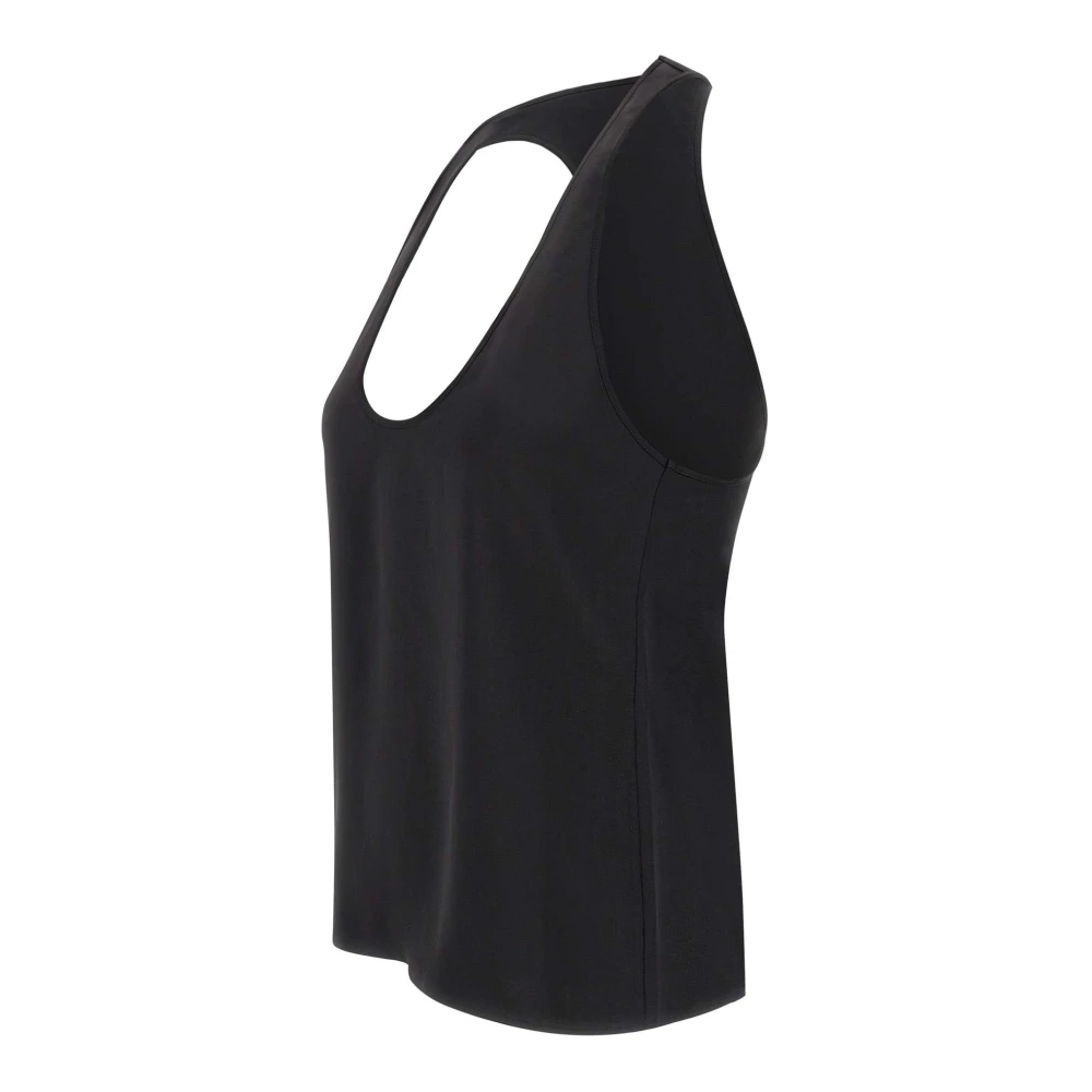 Andamane Zwarte Satijnen Mouwloze Top Black Dames