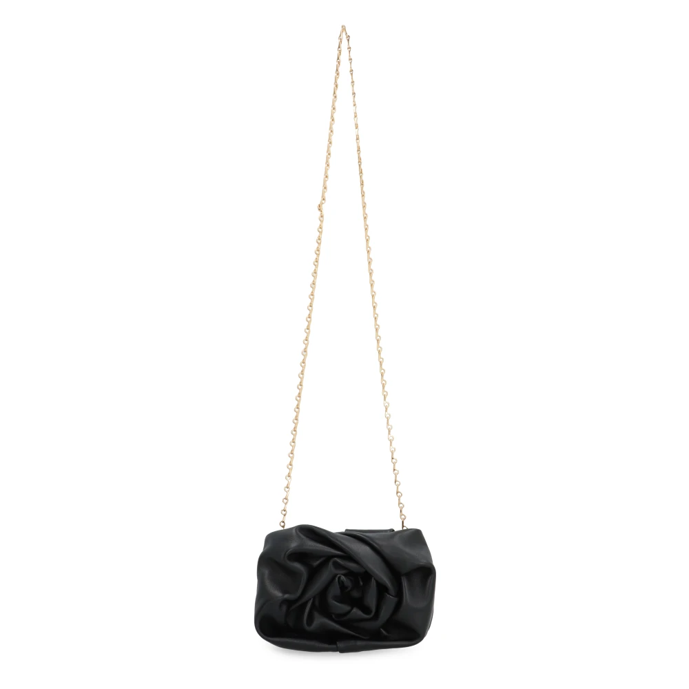 Burberry Women's Black Rose Leather Clutch