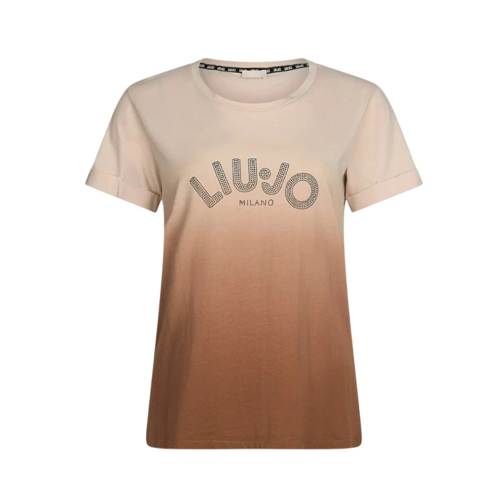 Liu Jo Logo Rhinestone T-shirt Kortärmad Multicolor, Dam