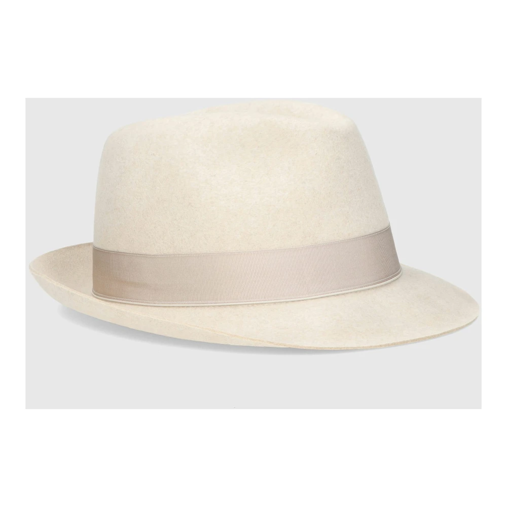 Borsalino Charlait Vilthoed met Kleine Rand White Heren