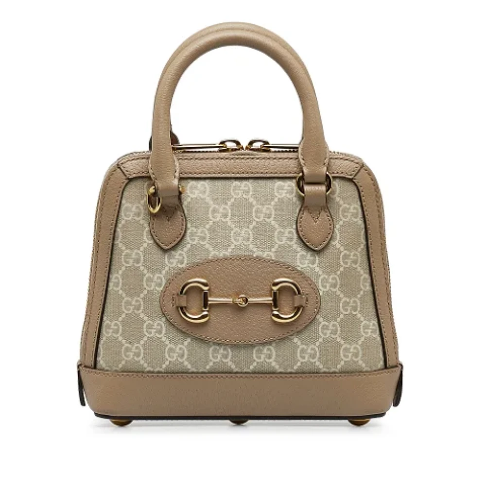 Gucci Vintage Pre-owned Coated canvas handbags Beige Dames