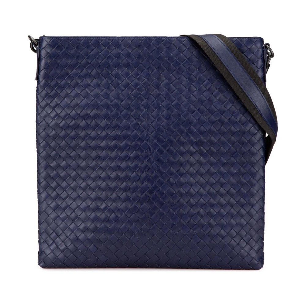 Bottega Veneta Vintage Women's Blue Pre-Owned Nappa Intrecciato Crossbody