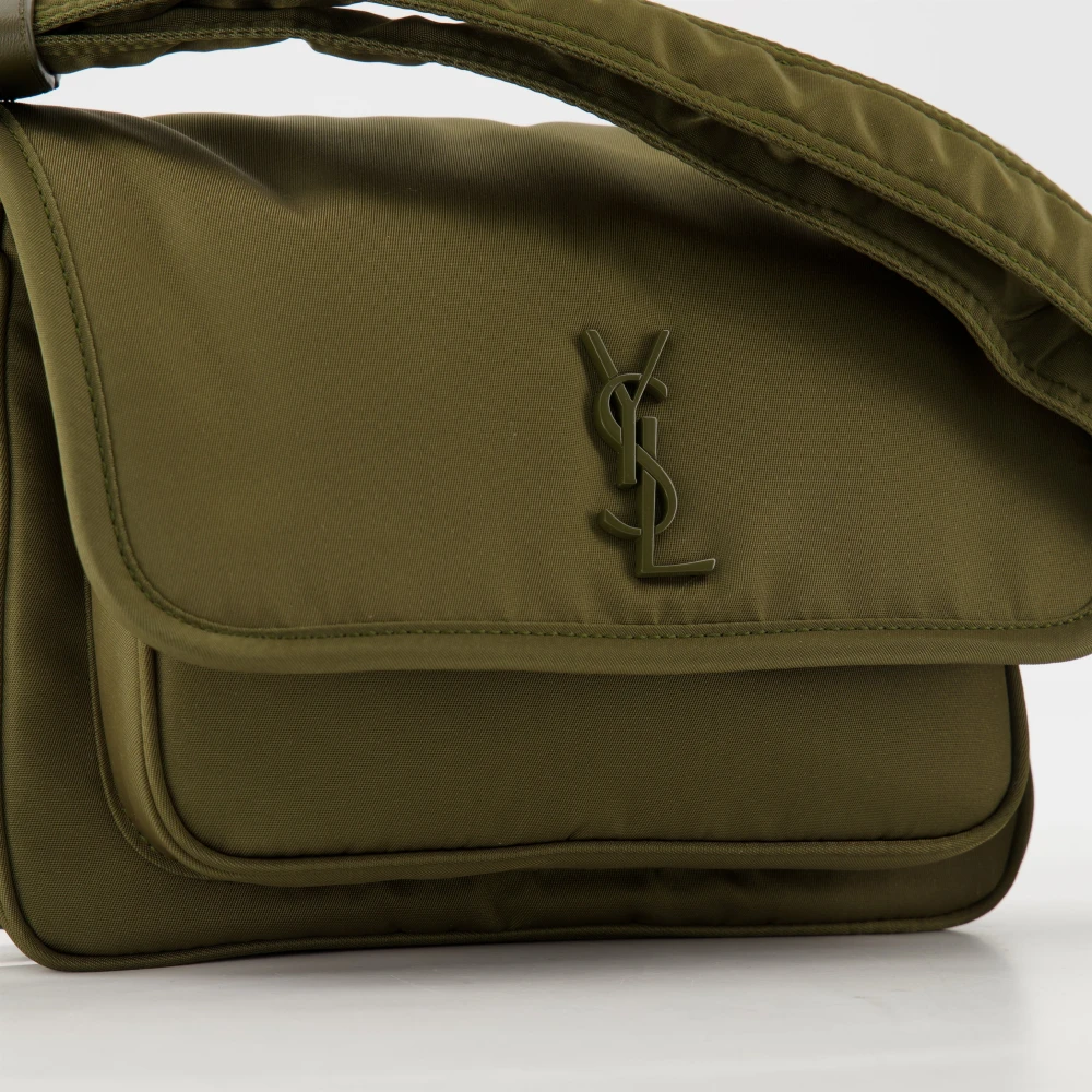 Saint Laurent Niki Nylon Messenger Bag Green Heren