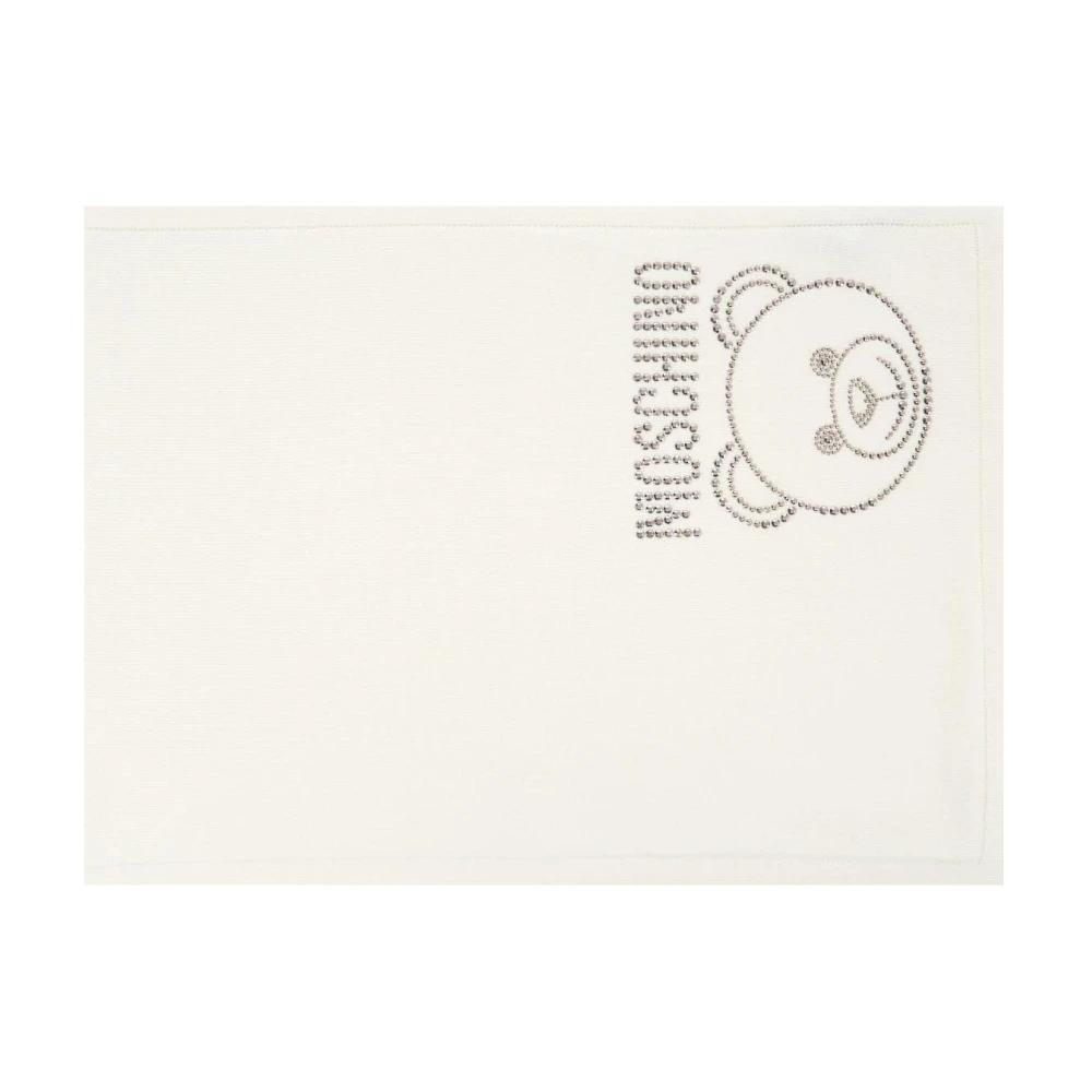 Moschino Gebreide sjaal met logo White Dames