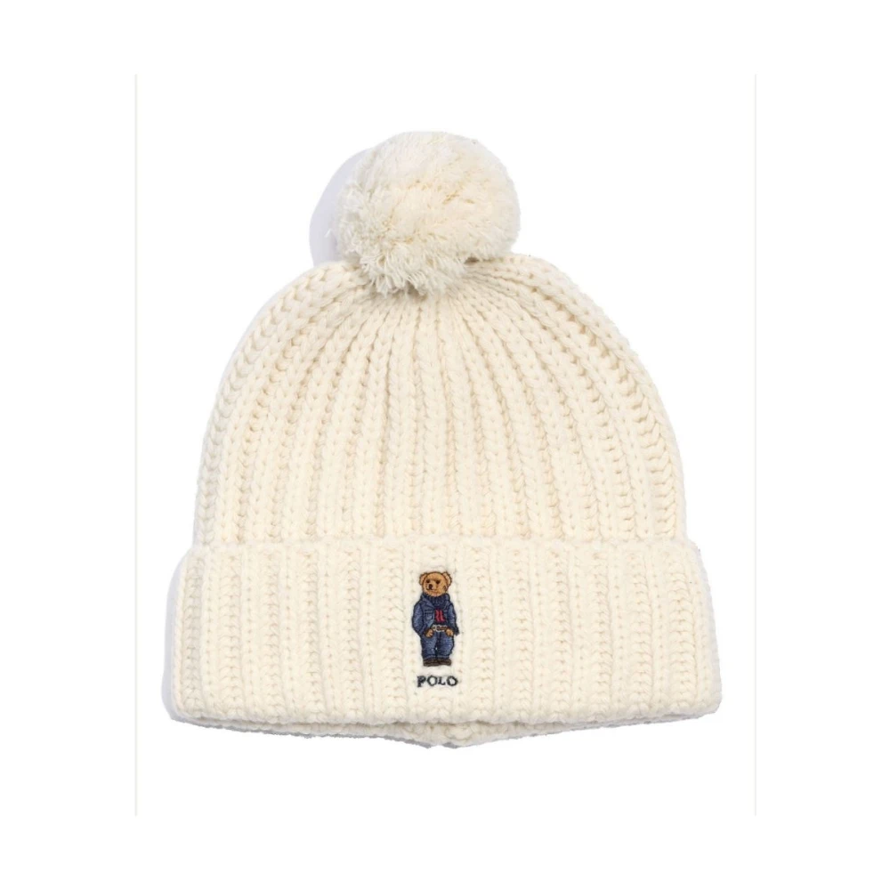 Ralph Lauren Polo Bear Beanie LUE Roomwit White Unisex
