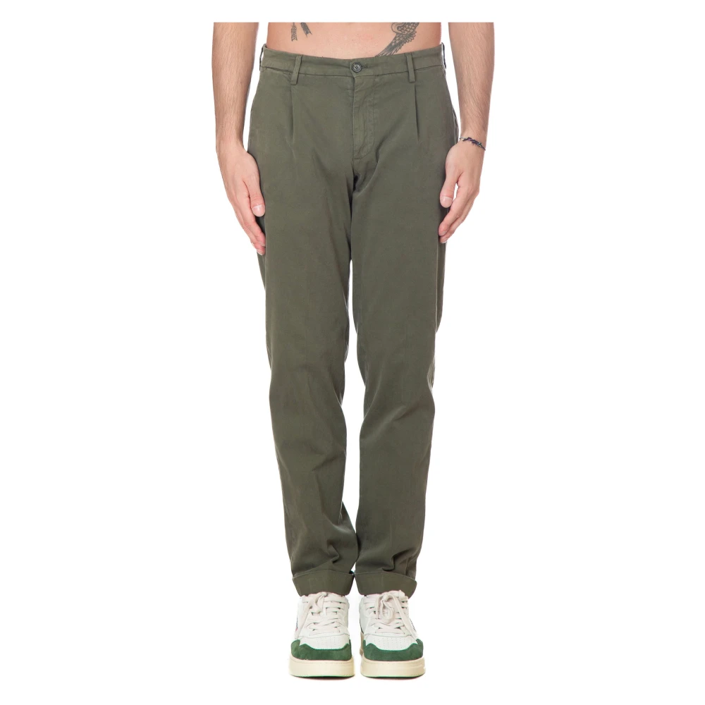 Briglia Geplooide katoenen broek Green Heren