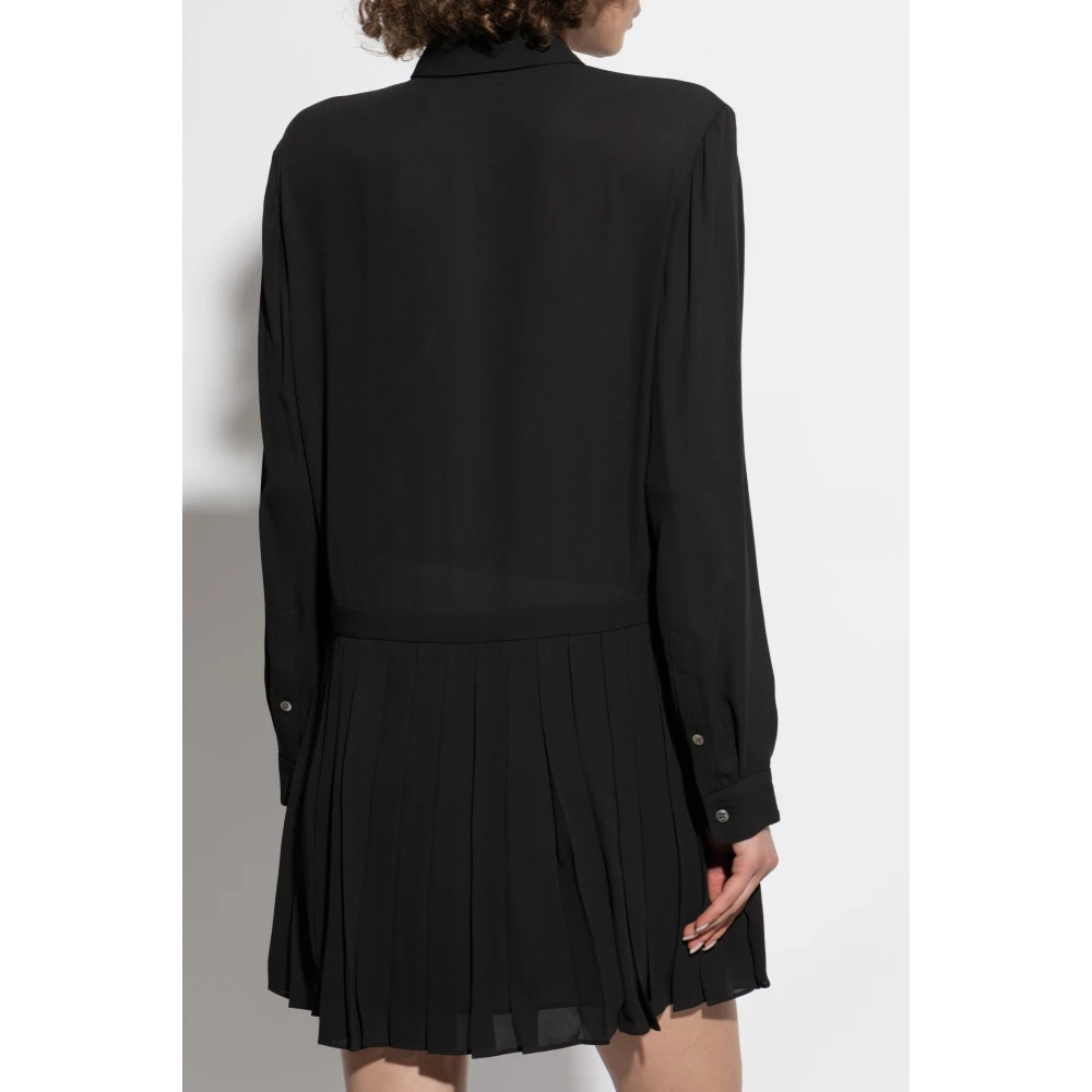 Theory Jurk met geplooide zoom Black Dames