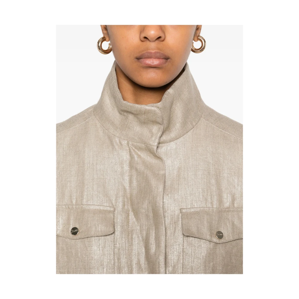 Herno Stijlvolle buitenkleding met verborgen sluitingen Beige Dames