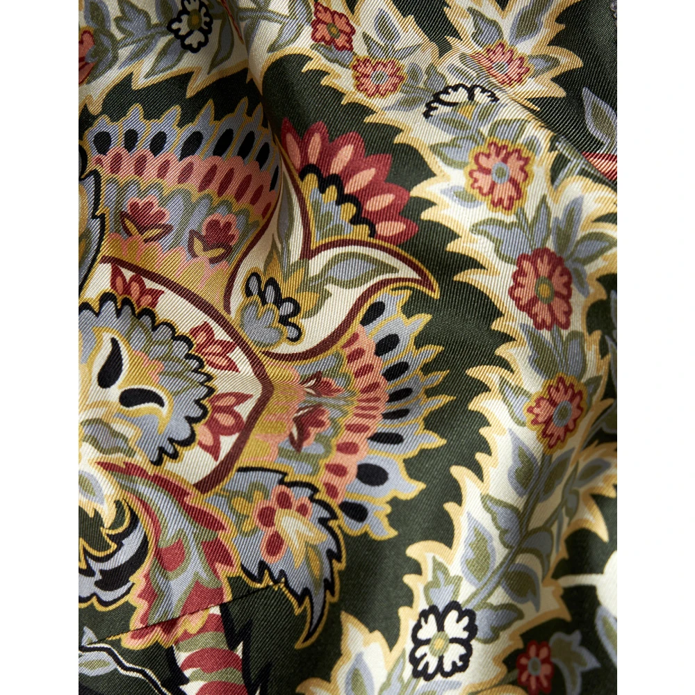 ETRO Groene Bloemen Paisley Polojurk Multicolor Dames