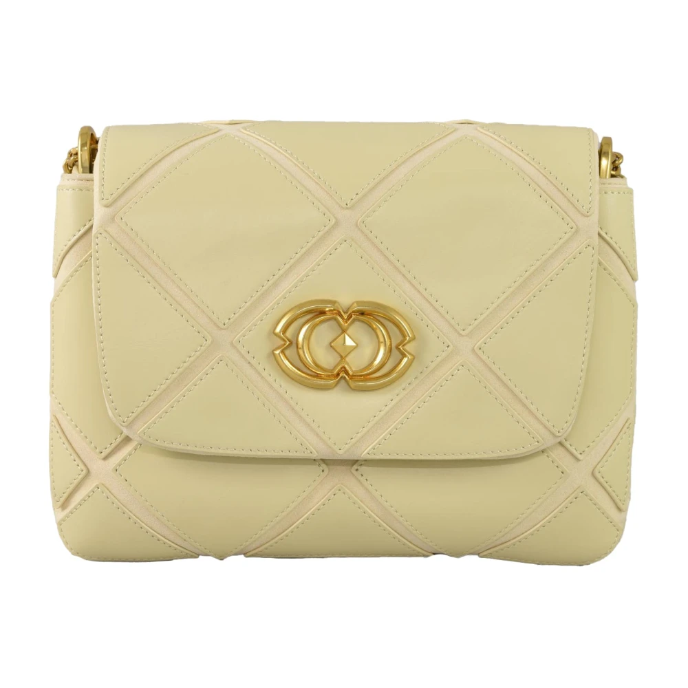 La Carrie Leren Schoudertas Beige Dames