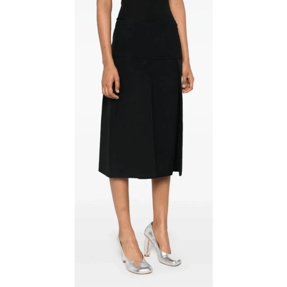 Khaite Zwarte Midi Rok met Splitten Black Dames
