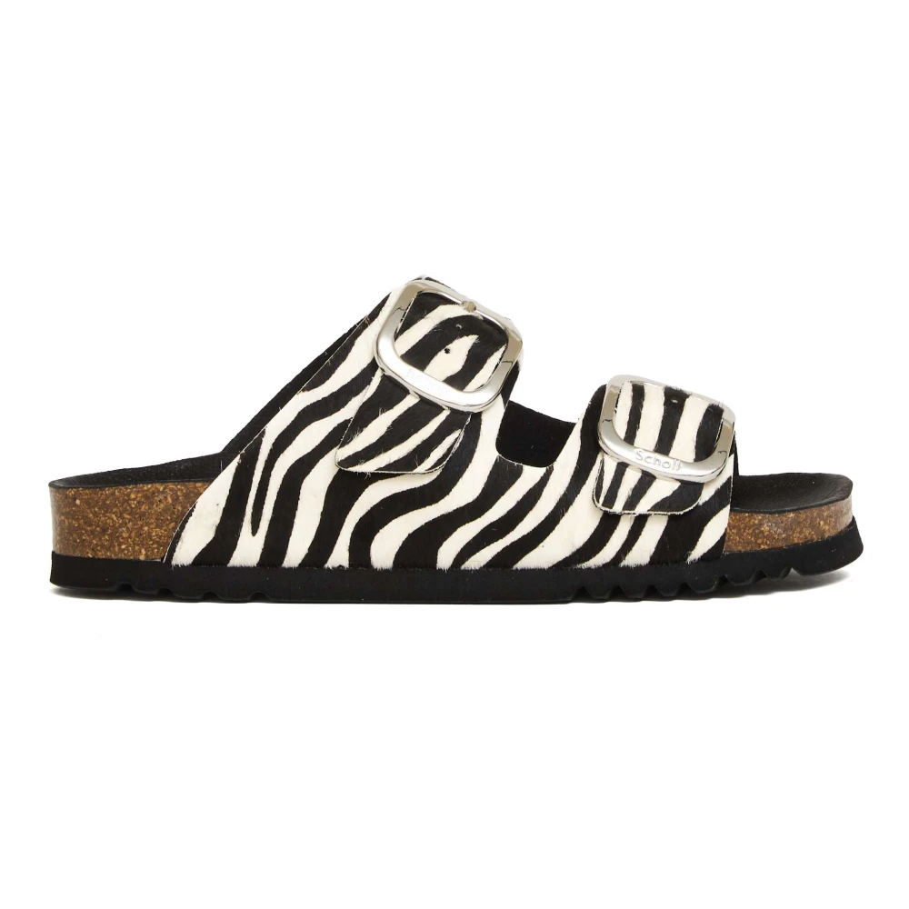 Scholl Ciabatta doppia fascia cavallino zebrato
