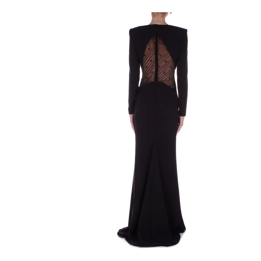 Elisabetta Franchi Red Carpet Zwarte Jurk Black Dames