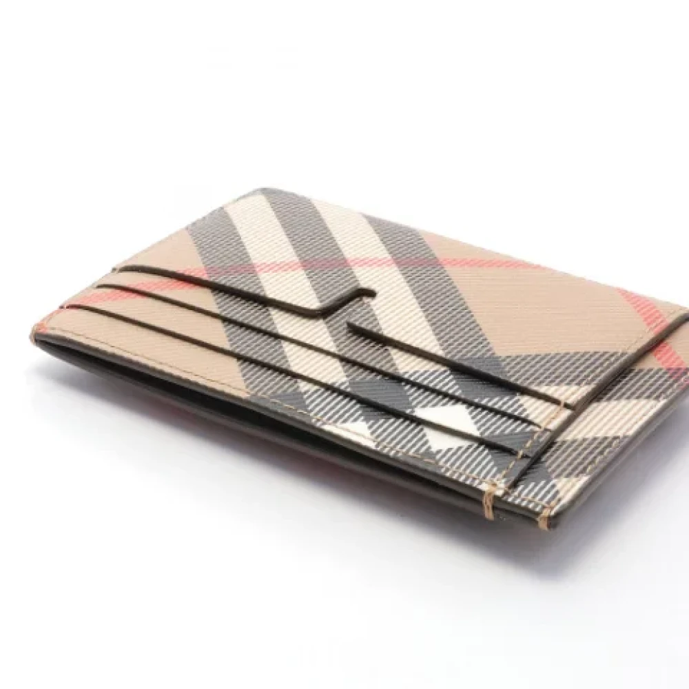 Burberry Vintage Pre-owned Coated canvas wallets Beige Dames