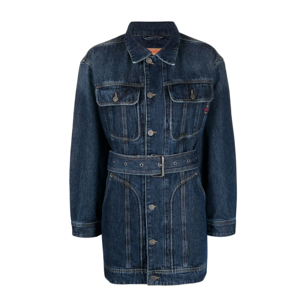 Diesel Women's Blue De-Flaminia Trucker Coat - Denim Jackets - L - Jackets