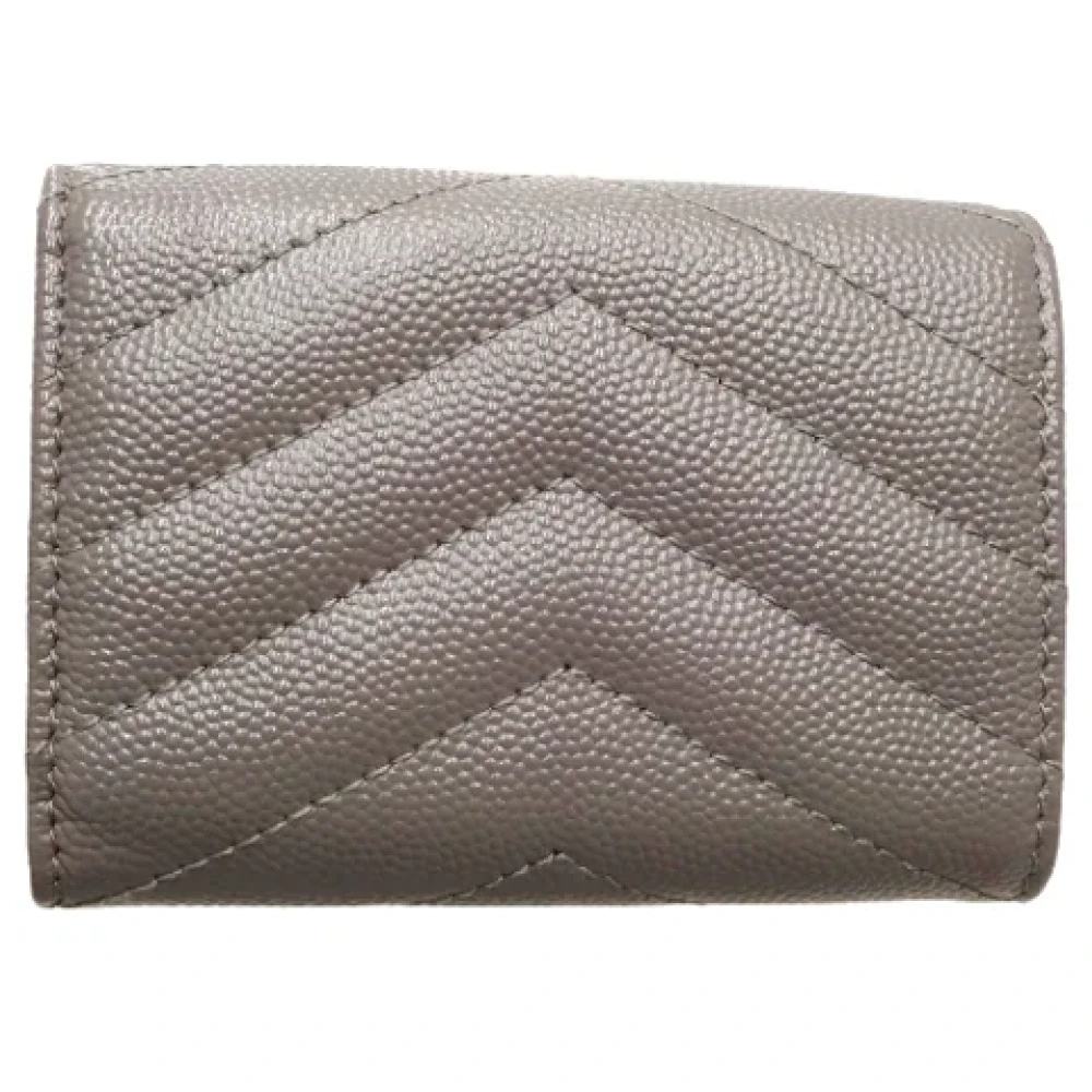 Yves Saint Laurent Vintage Pre-owned Leather wallets Gray Dames