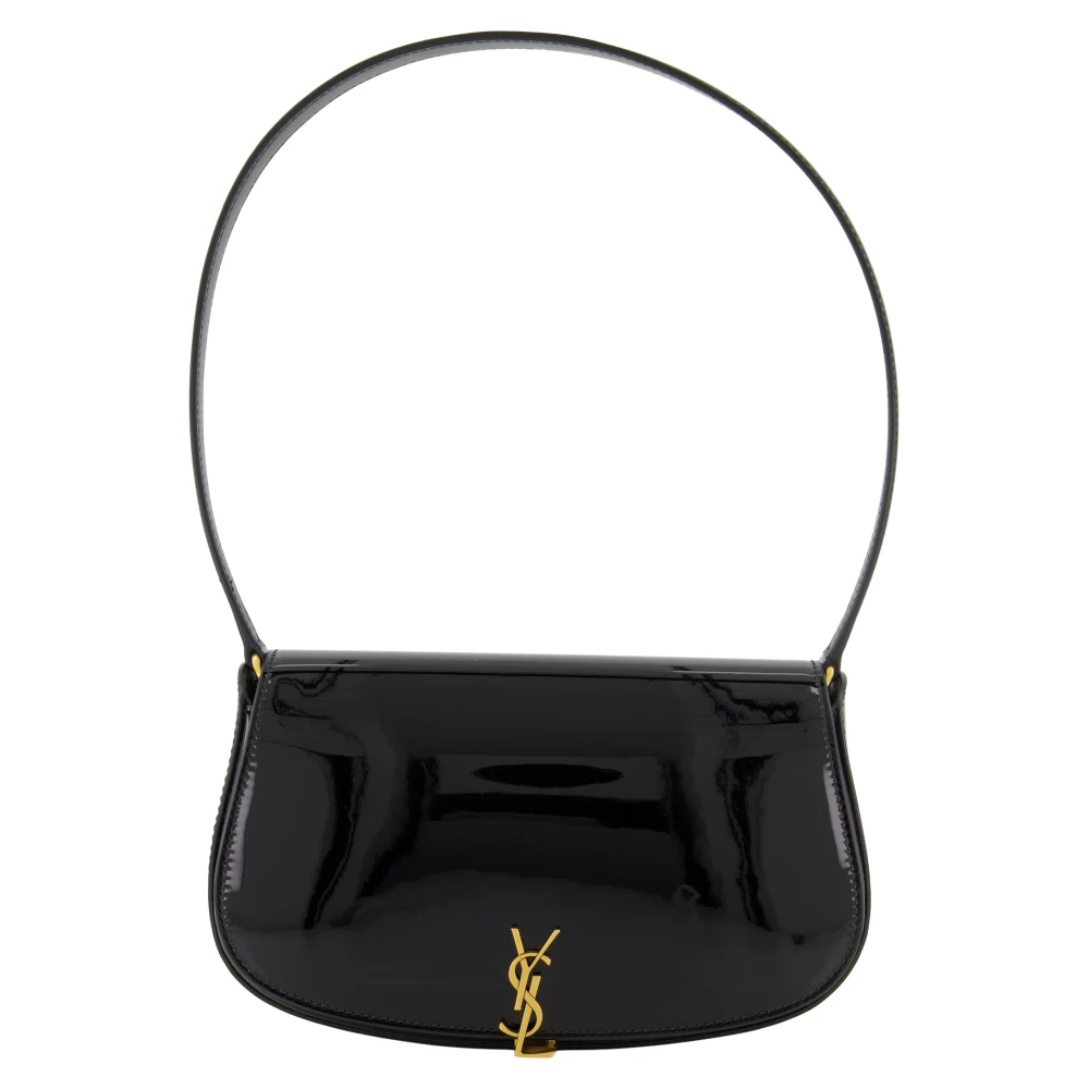 Saint Laurent Zwarte Lakleren Mini Sac Voltaire Black Dames