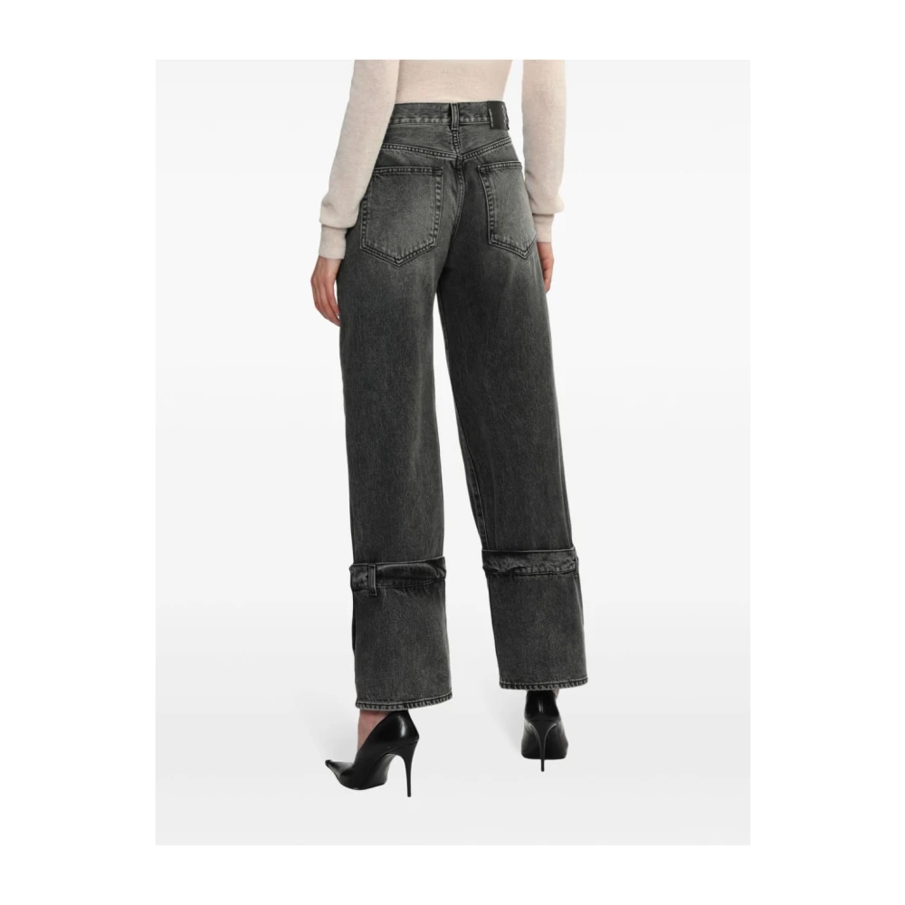 Haikure Zwarte Boyfit Wijde Pijp Jeans Black Dames