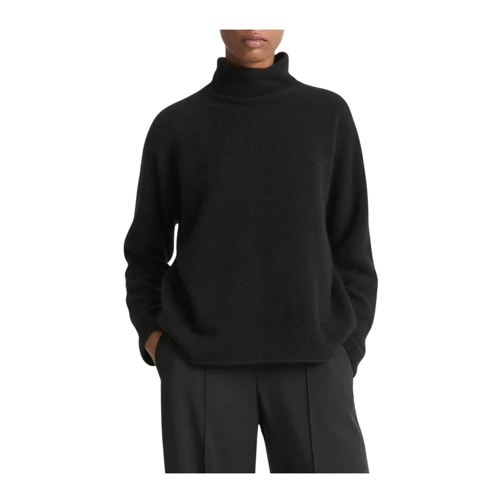 Svart Boxy Turtleneck Genser