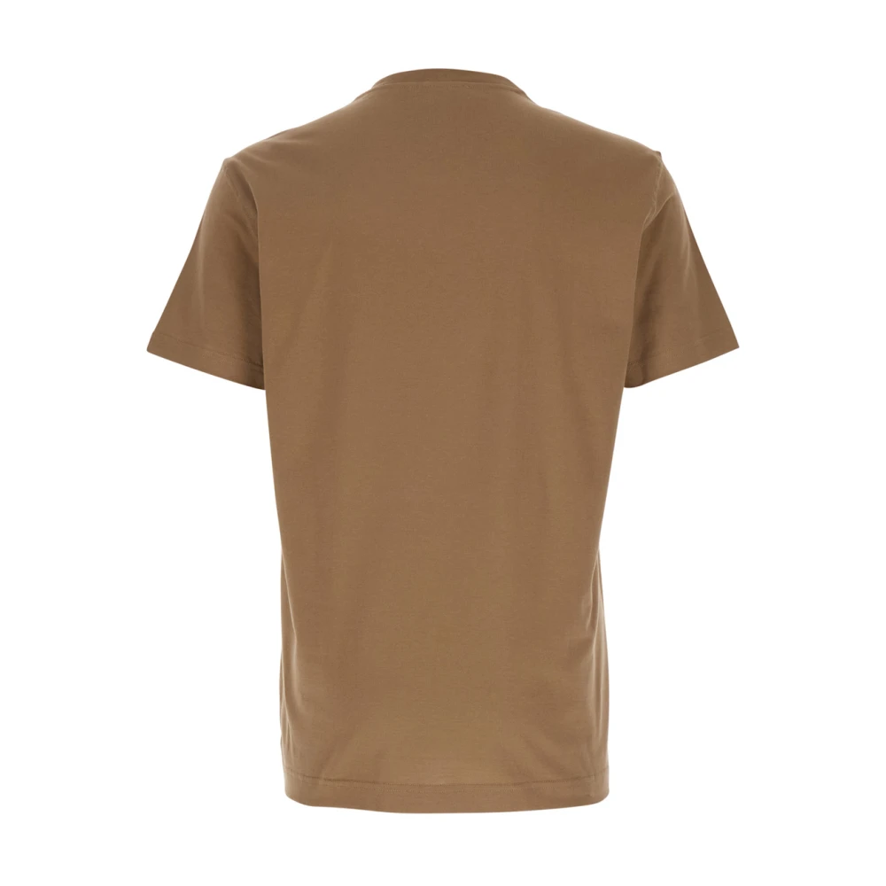 Dolce & Gabbana Beige Logo Patch Crewneck T-Shirt Beige Heren