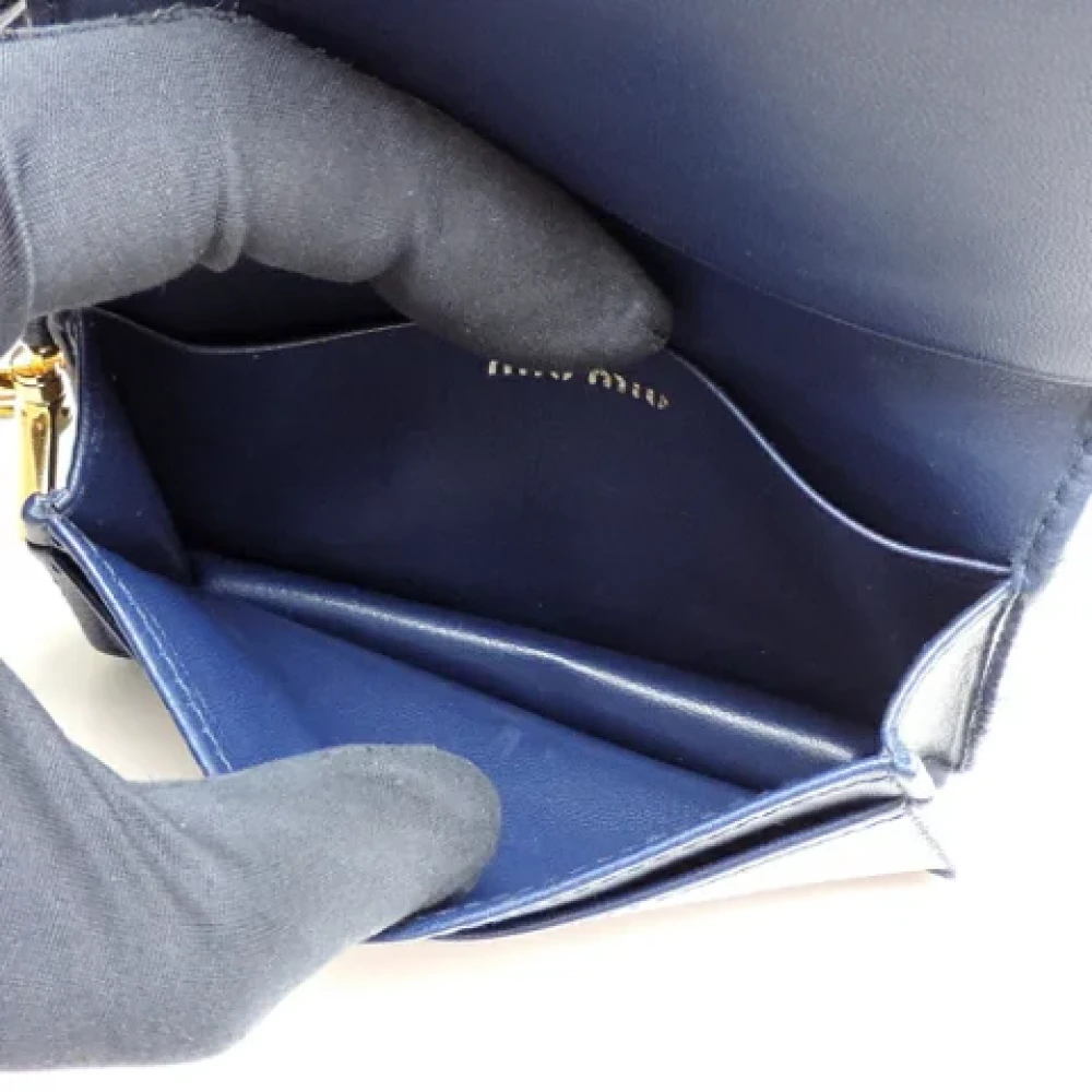 Miu Pre-owned Leather wallets Blue Dames
