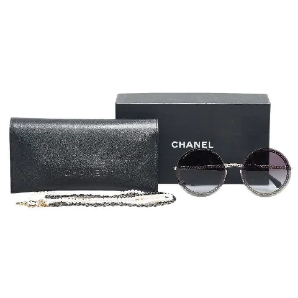 Chanel Vintage Pre-owned Plastic sunglasses Black Dames