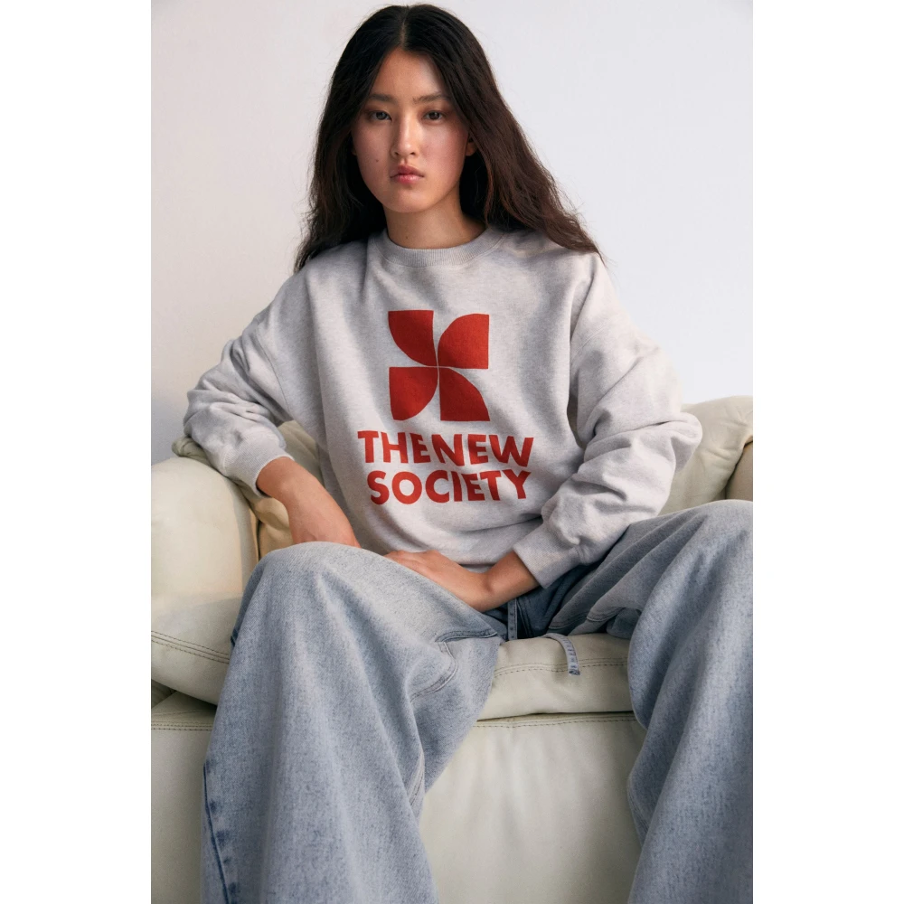 The New Society Mykonos Woman Sweatshirt Chili Gray Dames