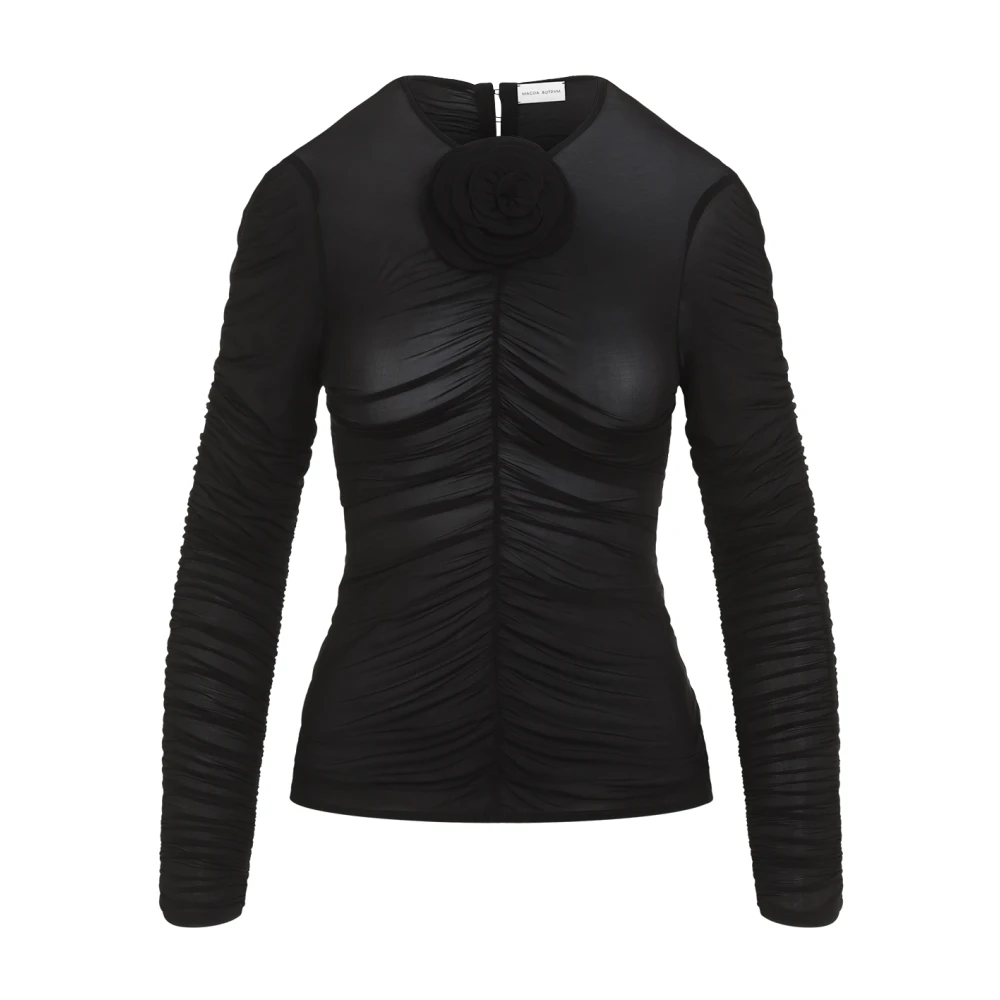 Magda Butrym Stijlvol Zwart Top Aw24 Black Dames