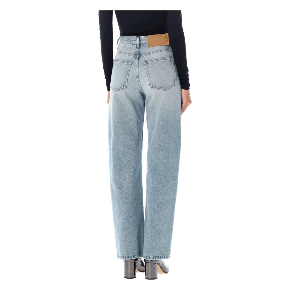 MM6 Maison Margiela Lichtblauwe Distressed Slim Denim Jeans Blue Dames