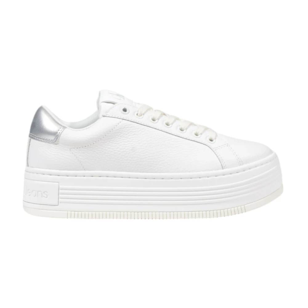 Calvin Klein Jeans , Sneakers, Female, Gray, 7 Uk, Leather Womens Trainers Spring/Summer Collection