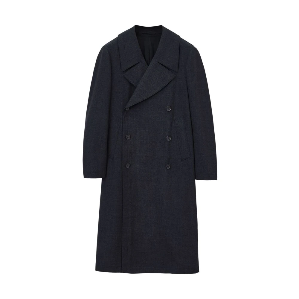 Lemaire Midnight Blue Double-Breasted Jas Blue Dames
