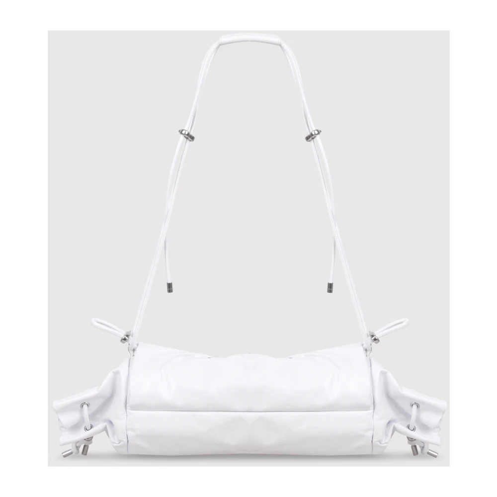 Diesel Gerimpelde Scrunch-D Schoudertas White Dames